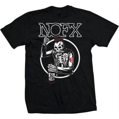 Maglietta da Uomo NOFX Teschio Vecchio Musica Rock and Roll Maglietta Classica della Band Nuova Nera