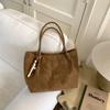 Suede leopard print big bag women's fashion matte tote bag autumn and winter retro underarm mother bag