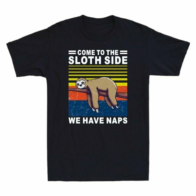 Come To The Sloth Side We Have Naps Lying Funny Sloth Vintage Men s T Shirt Tee Unisex T-Shirt XL