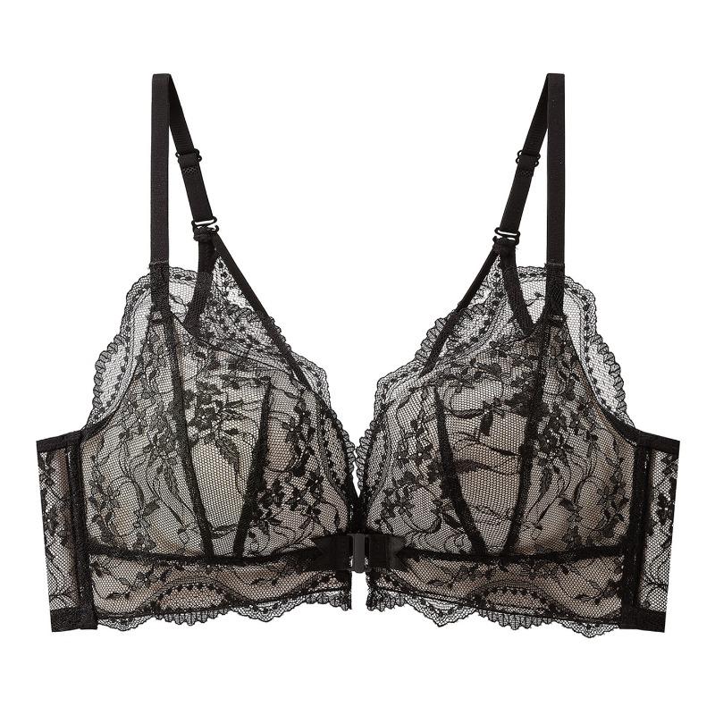 Red Lace Front Closure Bra with Adjustable Straps