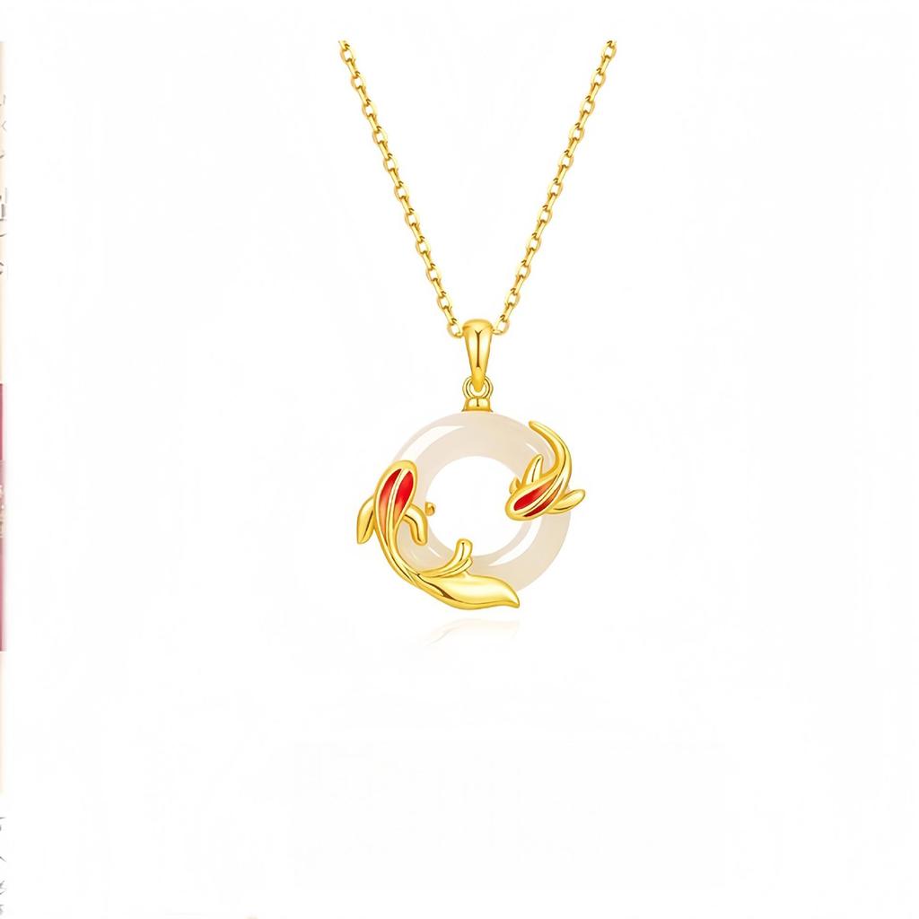 2026 New Style Ping An Kou Koi Fish Necklace for Women - Elegant Birthday or Mother's Day Gift