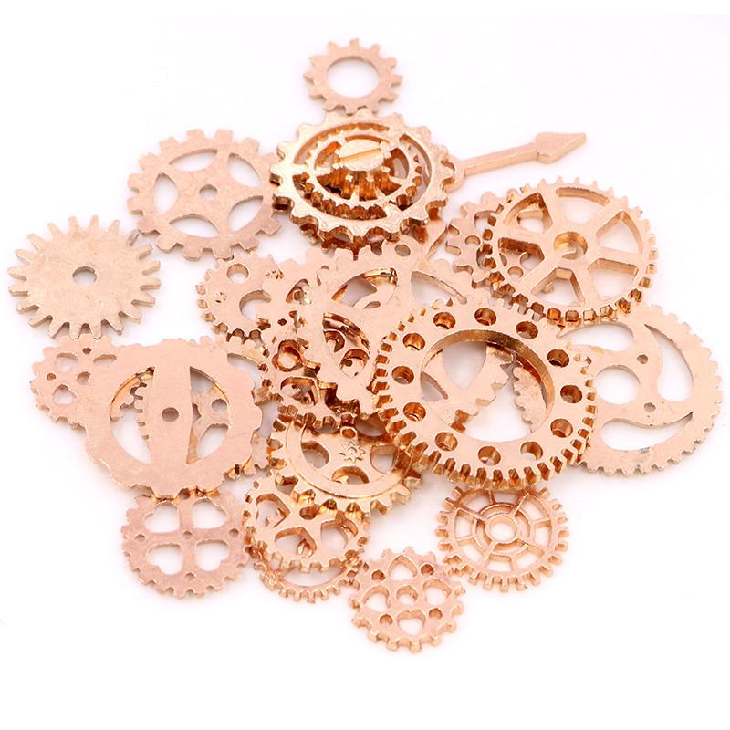 Mix 50pcs Vintage Gear Steampunk Charms Pendant Antique Bronze 8 Colors Fit Bracelets Necklace DIY Metal Jewelry Making