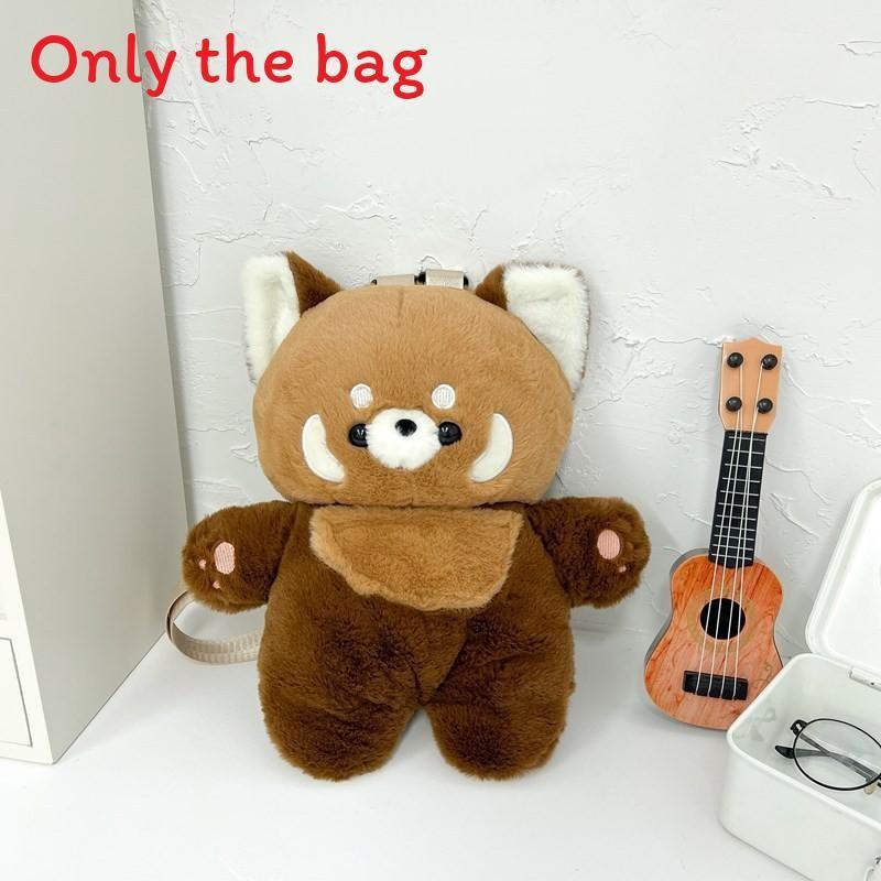 Plush Backpack Panda With Lightweight Design Butterfly Knot Lamb Messenger Bag