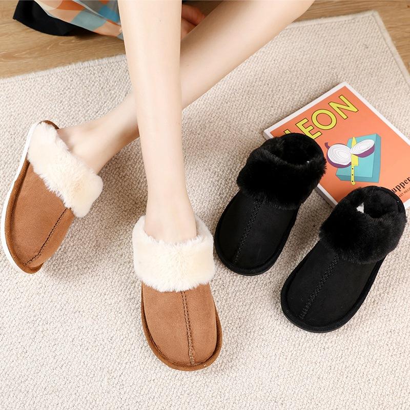 Cotton slippers women's men's thick bottom non-slip autumn and winter velvet outer wear home warmth student dormitory couple slippers men