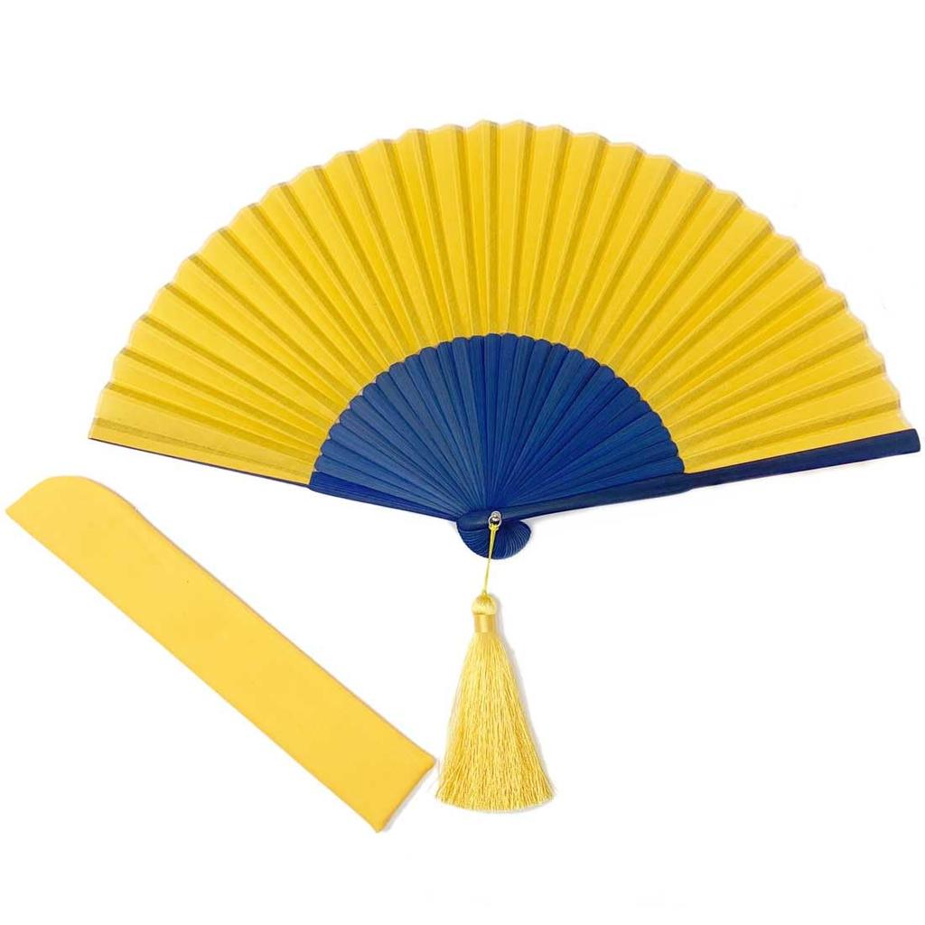 Nishikawa Shouroku Shoten Folding with Fan Orange and Day Pop Color Summer Folding Fan Fan, Summer, Case, Two-Color Bicolor, Women's, byCOLOR, Craft,