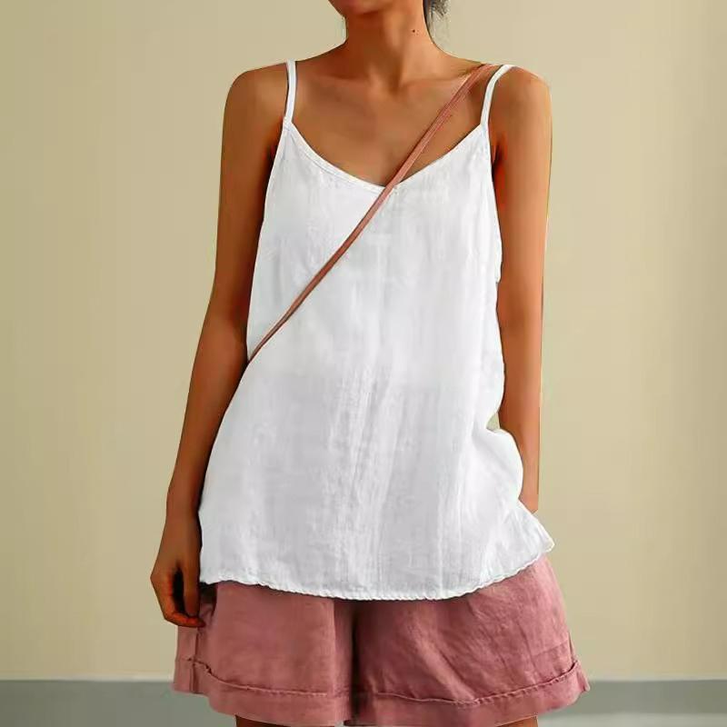 Cotton and Linen Camisole Women's Summer Loose Cotton and Linen Inner Sleeveless All-match Bottoming Top