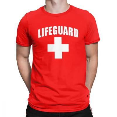 T-shirts d'été amusants de sauveteur pour hommes, t-shirt en coton à col rond rouge, sauveteur, uniforme unisexe, t-shirts cadeaux, hauts, streetwear européen