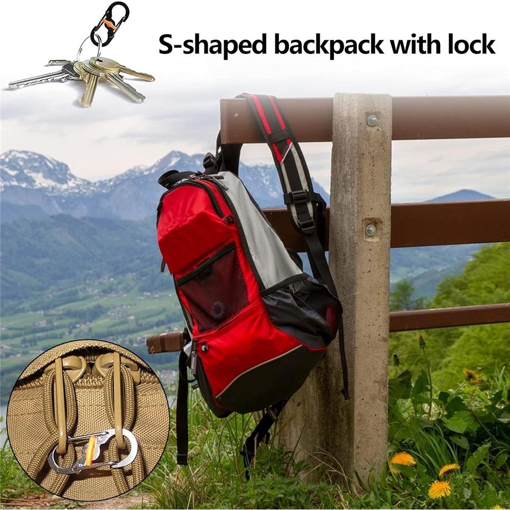 10-Piece Outdoor Camping Hook Set Mini S-Shaped Hooks Backpack S-Hooks Anti-Theft & Anti-Slip Suitable For Keys, Charms, Backpacks & Outdoor Gear