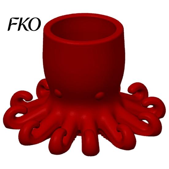 Cartoon Octopus Desk Organizer 3D Printed Pen Holder, Shape Pencil Cup, Cute Makeup Brush Ocean Animal Desktop for Home Office Accessory Curly