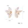 ZAKOL Luxury Plants Zirconia Stud Earrings For Women Girls Copper Color Crystal Metal Ears Zircon Wedding Festival Party Gifts