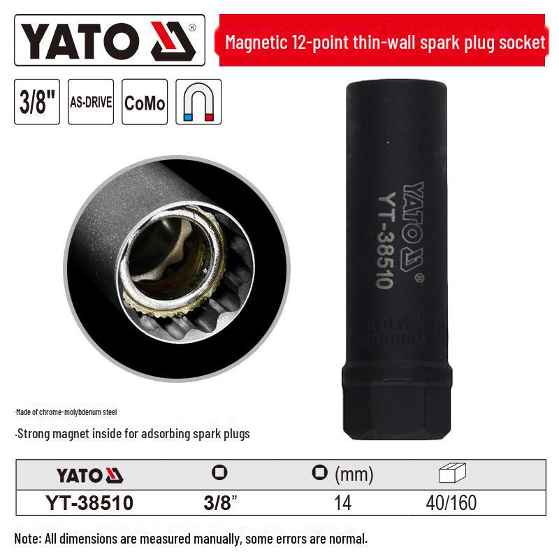 

Магнитный 12-гранный тонкостенный хромомолибденовый стальной свечной ключ Yiertuo 3/8