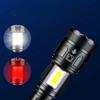 XHP160+COB Strong Light Torch Outdoor TYPE-C USB Rechargeable Flashlight Aluminum Alloy IPX5 Waterproof LED Lamp With Side Light