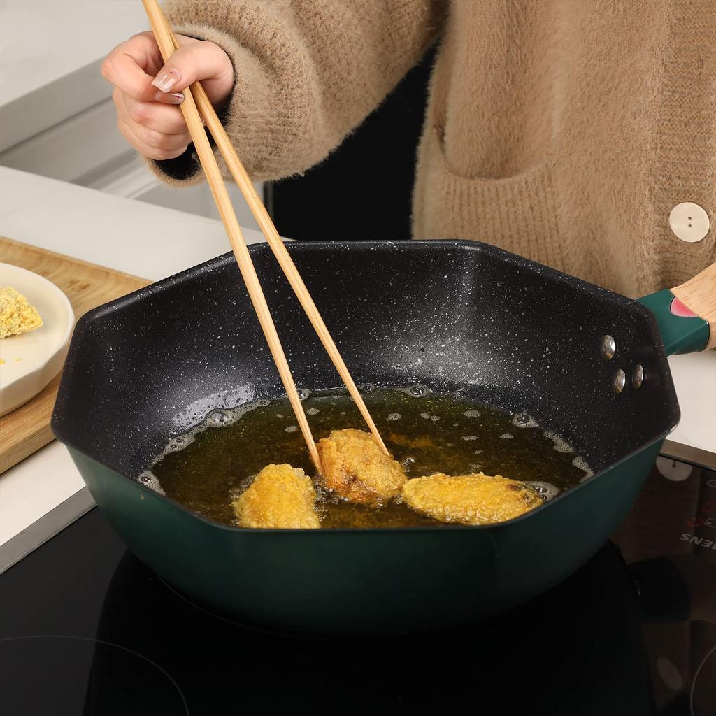 FSC TAKEMI Bamboo Spatula and Chopsticks Set Includes Slotted and Chopping Certified (2-Piece Set) 30cm, Spatula, Chopsticks, Chopsticks, TM-SC2