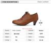 Fashion Retro Oxford Pumps Spring and Autumn New Style Fashion Cross Lace Up High Heels Single Shoes Round Head Lefu Shoes High Heels Si