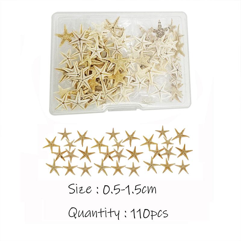 

1 Box of 110pcs Tiny Sea Star Natural Starfish Seashell Ocean Theme Ornament for DIY Beach Wedding Decoration Fish Tank Decor світло-сірого кольору