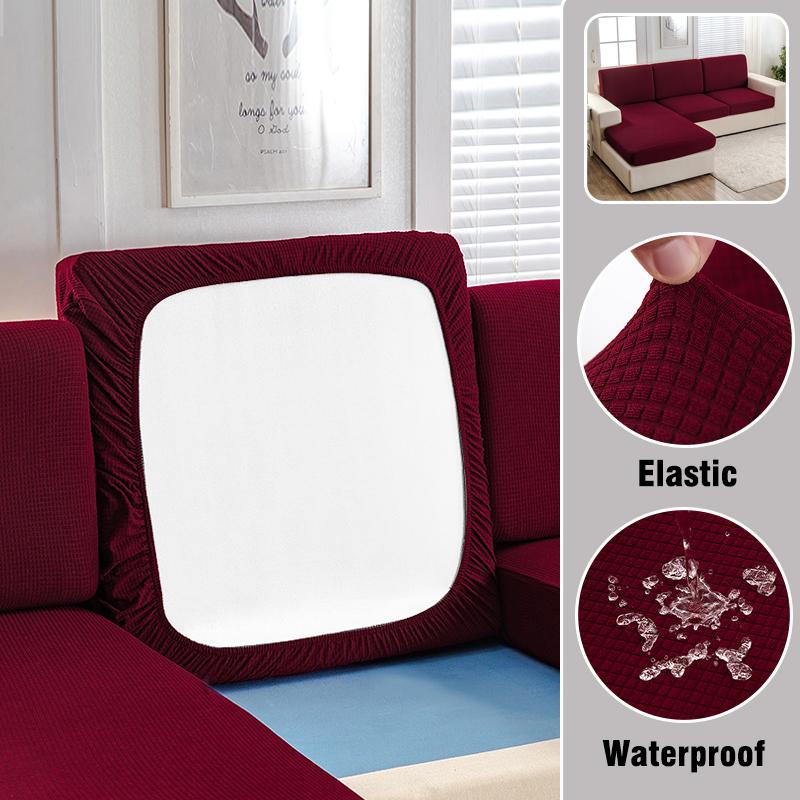 Water-Resistant Sofa Seat Cushion Slipcovers Sectional Couch Cushion Cover Stretch Non-Slip Furniture Protector For Kids, Pets