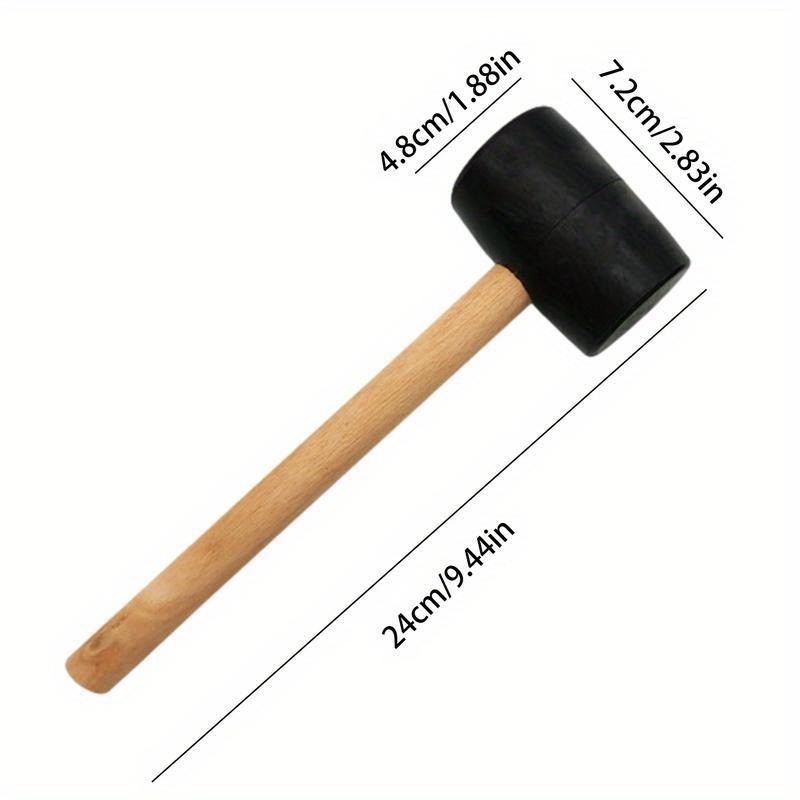 Rubber Mallet Hammer Multifunctional Rubber Hammer for Floor Tile Installation Rubber Mallet with Fiberglass Solid Wood Handle