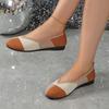 Flying weaving color matching round head casual single shoes flat bottom breathable light mouth shoes