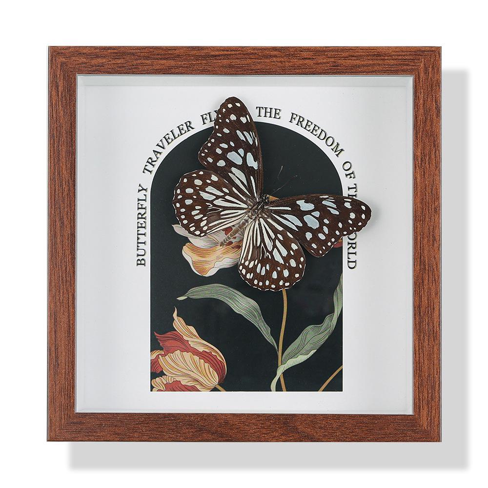 High-End Butterfly Specimen Photo Frame - Wooden Insect Decoration, Perfect for Home, Christmas, or Birthday Gifts