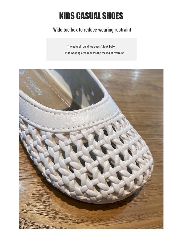 2025 Summer New Girls' Woven Turban Sandals - Soft Sole Toddler Princess Shoes