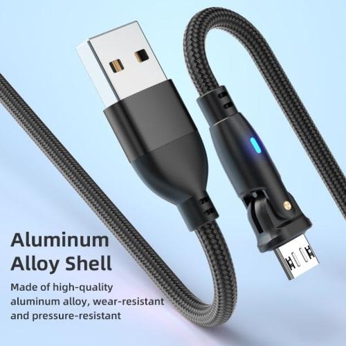 Micro USB Cable L Shape 180 Degree Rotation 2.4A Quick Charging & Data Transfer Made of Reinforced TPE USB Type A to Micro B Cable Micro Charging Cord