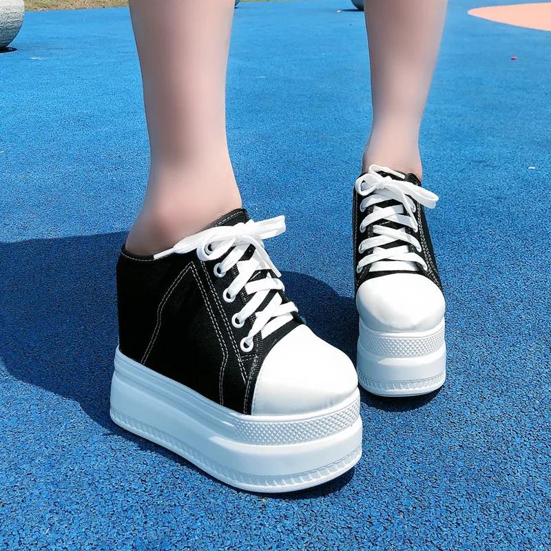 Fashion Women's slippers Thick-soled sponge cake summer wear fashion 2024 new wedge heel flip flops, high heel inside high slippers 13CM