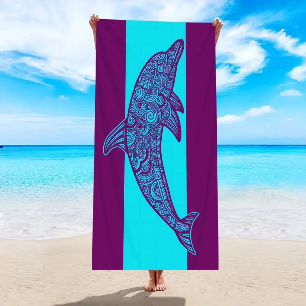 1pc Large Sized Ultra-fine Fiber Beach Towel, Quick Drying and Absorbent Multifunctional Swimming Towel, Quick Drying Beach Towe