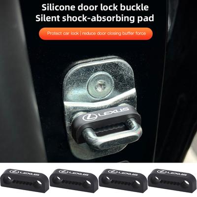 4Pcs Silicone Door Lock Buckle Silent Shock-absorbing Pad For F SPORT GS GX IS LS LX CT LC RC LBX NX RX 350h 450h UX 300e