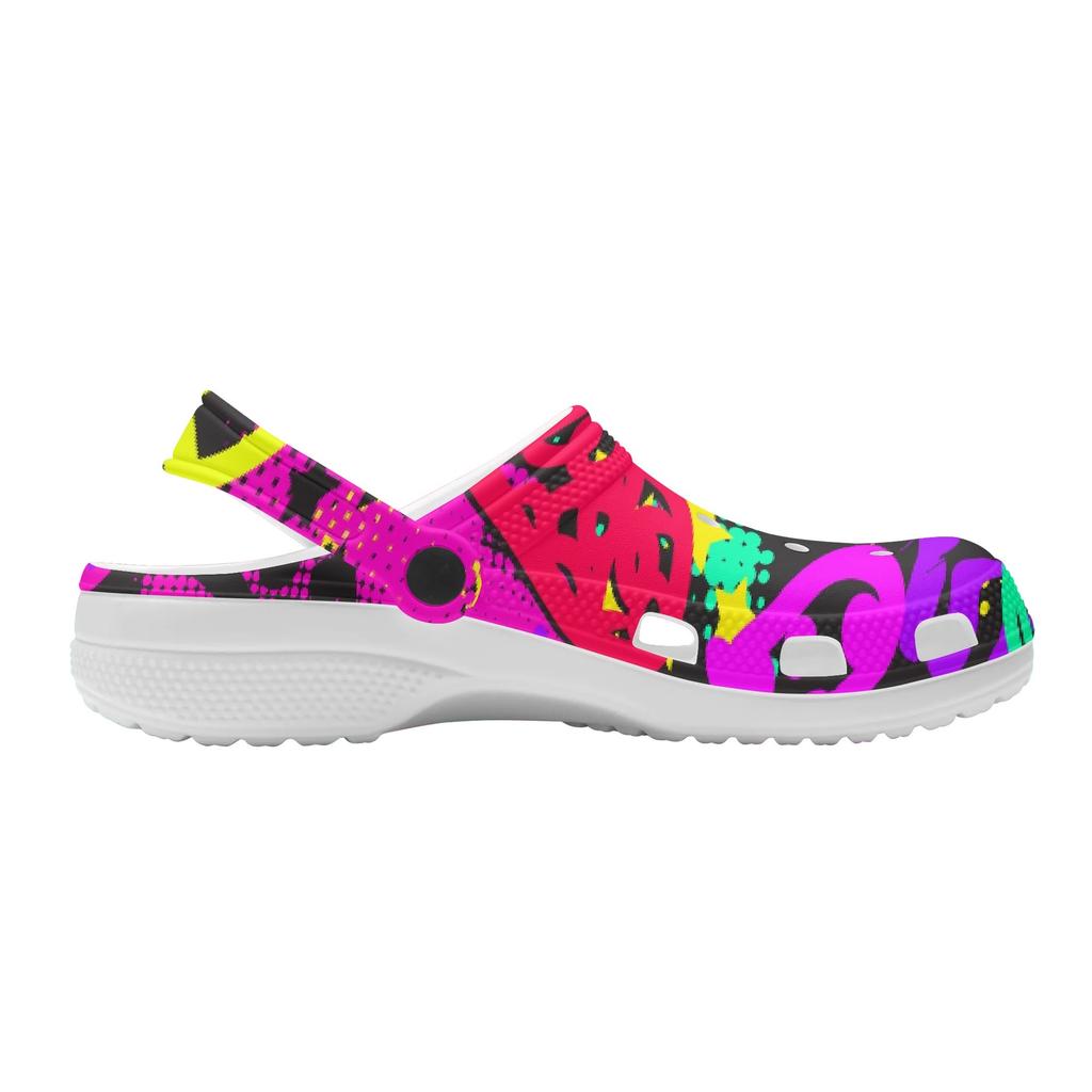 Printed Breathable EVA Clogs Unisex Lightweight Slip On Garden Shoes Beach Pool Home Bathroom Summer Sandals Lightweight Wear