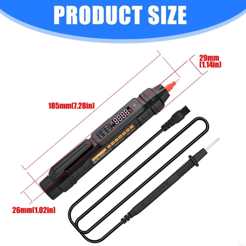 4000 Counts Digital Multimeter with LED Light Pen Type Multimeter LCD Color Display Tester for Voltage Detection A0KF