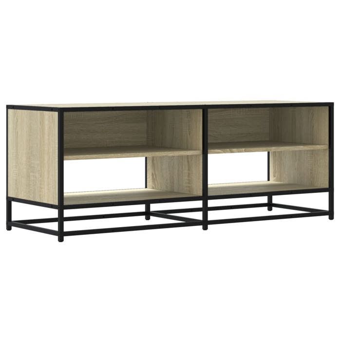 VidaXL Meuble TV chêne sonoma 120,5x40x46cm bois d'ingénierie et métal, banc TV, meuble hifi, centre de divertissement, 848890