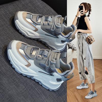 Genuine Leather Daddy Shoes Ins Fleece-lined Thin New Spring and Autumn Women's Shoes Platform Sports Casual Shoes