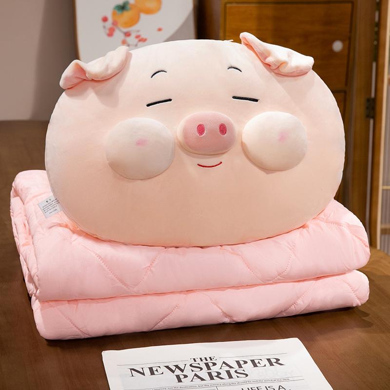1Pc 4050Cm Cartoon Plush Piggy Plush Pillow With Blanket Doll Stuffed Soft Animal Pig Cushion Lovely Toy For Birthday Gifts