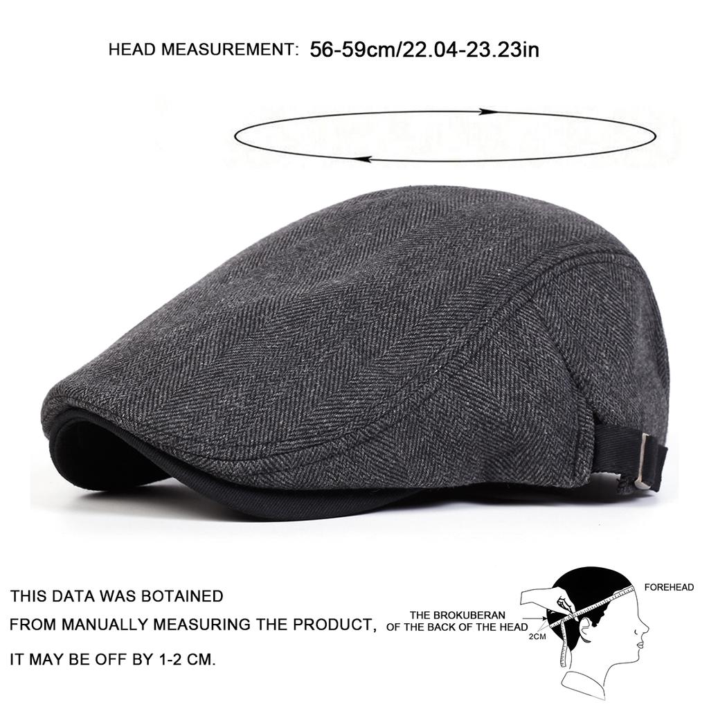 1Piece Men Herringbone Beret Outdoor Adjustable Sunscreen Leisure Hat Spring Autumn Travel Tourism Beach Vacation