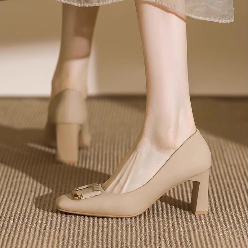 Women Heels Shoes Pumps Square Toe High Heels Women Shoes Elegant Office Shoes Women Pumps