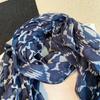 Used 100% Cotton Large Stole Summer Scarf Imported Long Stole Navy