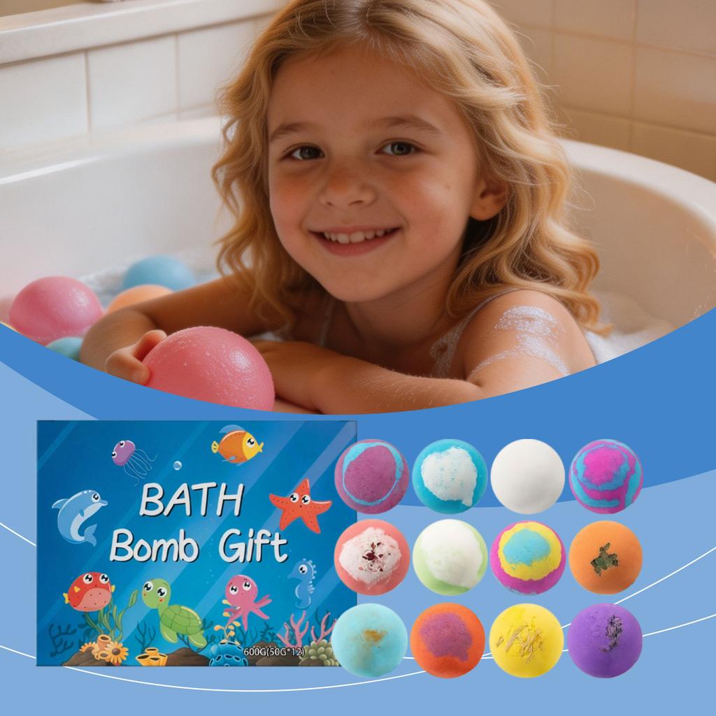 Kids Bath Bomb Gift Set Colorful Bath Fizzies with Surprise