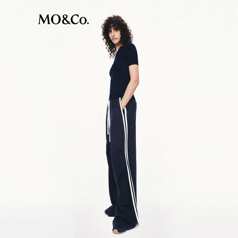 MO&Co. Women's Sporty High-Waist Wide-Leg Casual Trousers