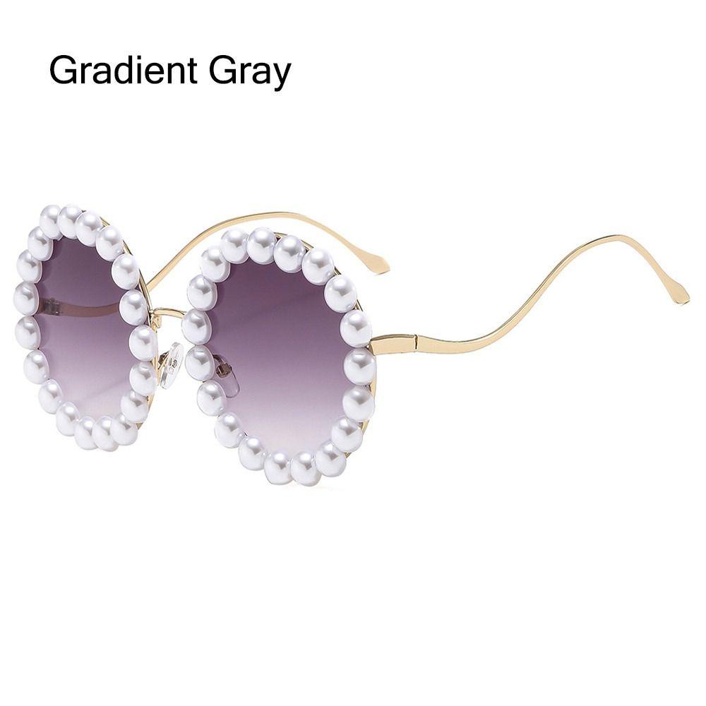 

Уникальные солнцезащитные очки в круглой оправе INS в стиле с волнистыми металлическими дужками, модные вечерние очки для женщин Gradient Gray