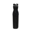 CY901181 European and American new sexy slim-fitting black cross-hanging neck fringed long dress women's slim evening dress