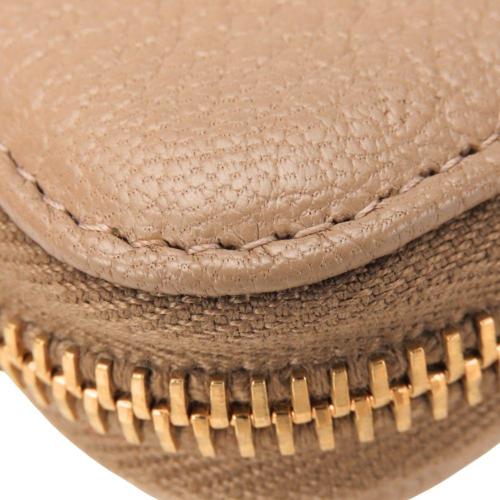 Used MIUMIU Purse Zip Around 5M0506 leather CAMMEO pink beige Dark marks color