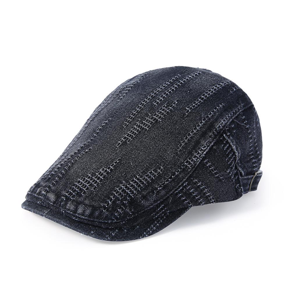 Denim Vintage Beret Men Women Spring Summer Cap British Forward Hat Sun Hat