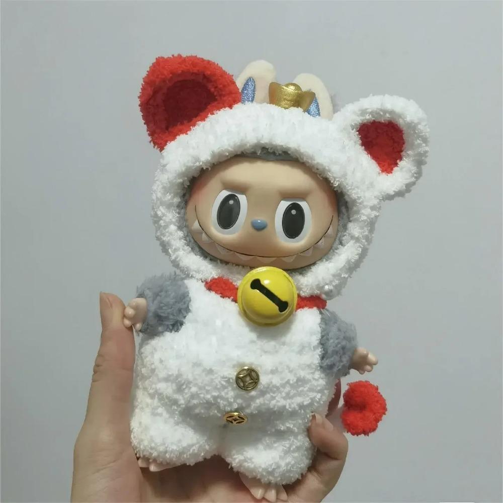 New 17cm Labubu Inventory Cute Fashion Clothing Accessories Labubu Headband Scarf Decoration Bubble Doll Clothing Birthday Gift