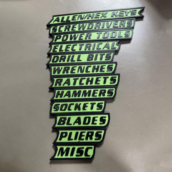 1/10/12Pcs Magnetic Toolbox Label Easy To Read Reusable 3D Magnetic Tool Chest Organizer Tag Mini Toolboxes Drawers Marker Organization Label