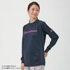 Phiten RAKU SPORTS Long Sleeve Logo S (SMOOTH DRY) Navy/Pink