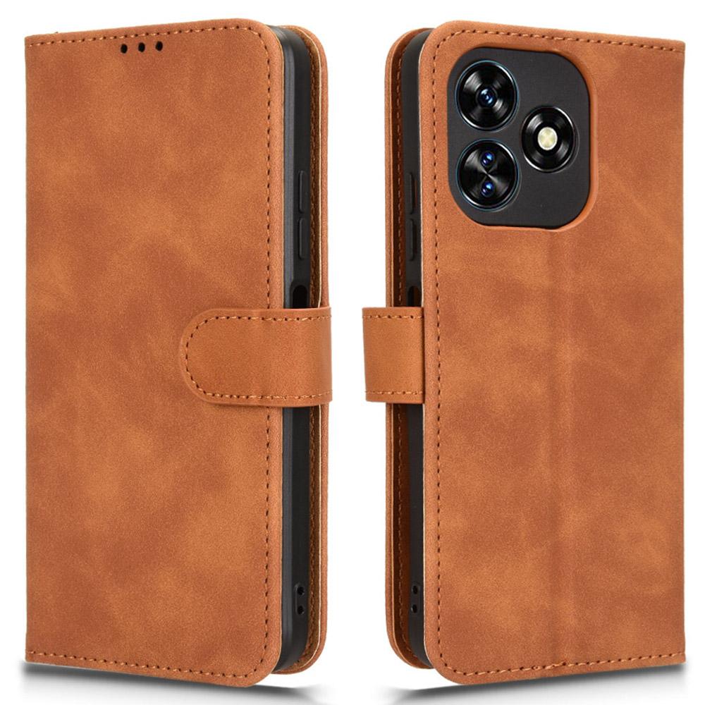 For Oukitel C51 Case Skin-Touch Shockproof Leather Wallet Stand Flip Phone Cover