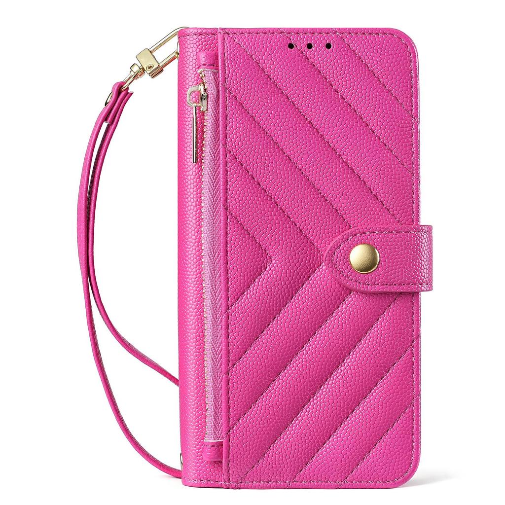 Samsung S26 Ultra Crossbody Zipper Bag & Card Slot Leather Phone Case