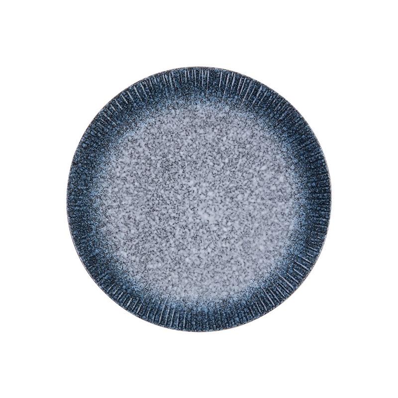 Elegant Japanese Striped Ceramic Dinner Plate