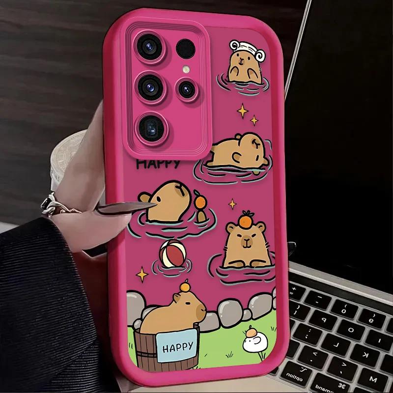 Urocza Impreza Kapibar Dla Etui Samsung Galaxy S24 S23 S22 S21 Ultra Fe A55 A54 A53 A52 A35 A25 A15 A14 5G Telefon Pokrowiec Y2k