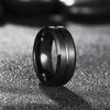 Fashion 8mm Black Color Stainless Steel Rings For Men Women Never Fade Wedding Engagement Men Rings Party Jewelry Accessories